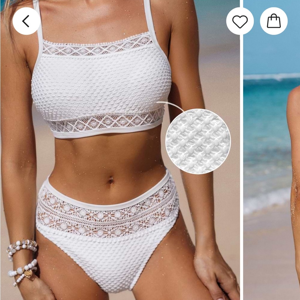 White Textured Bikini Set